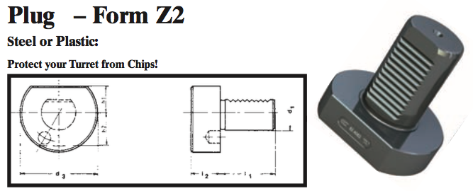 VDI Plug - Form Z2 (Steel) - Part #: CNC86 82.2558S - Exact Tool & Supply