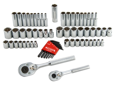 Proto® 1/4" & 3/8" Drive 63 Piece Socket Set- 6 & 12 Point- Tools Only - Exact Tool & Supply