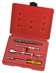 Proto® 1/4" Drive 17 Piece Metric Socket, Combination Set - 6 Point - Exact Tool & Supply