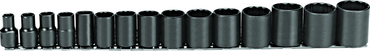 Proto® 1/2" Drive 15 Piece Black Oxide Socket Set - 12 Point - Exact Tool & Supply