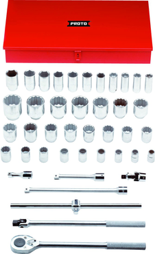 Proto® 3/4" Drive 42 Piece Combination Socket Set - 12 and 6 Point - Exact Tool & Supply