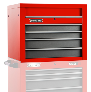 Proto® 550S 34" Top Chest - 4 Drawer, Safety Red and Gray - Exact Tool & Supply