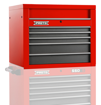 Proto® 550S 34" Top Chest - 5 Drawer, Safety Red and Gray - Exact Tool & Supply