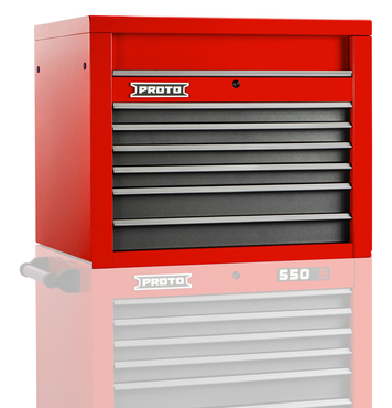 Proto® 550S 34" Top Chest - 6 Drawer, Safety Red and Gray - Exact Tool & Supply