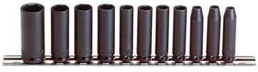 Proto® 1/4" Drive 11 Piece Deep Impact Socket Set - 6 Point - Exact Tool & Supply