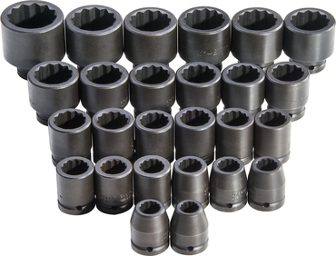 Proto® 3/4" Drive 26 Piece Metric Impact Socket Set - 12 Point - Exact Tool & Supply