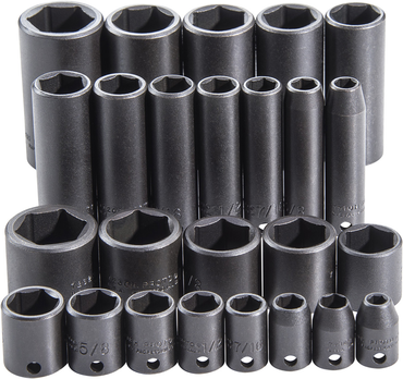 Proto® 3/8" Drive 25 Piece Impact Socket Set - 6 Point - Exact Tool & Supply