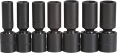 Proto® 1/2" Drive 7 Piece Deep Metric Universal Impact Socket Set - 6 Point - Exact Tool & Supply