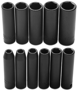 Proto® 3/8" Drive 11 Piece Metric Deep Impact Socket Set - 6 Point - Exact Tool & Supply