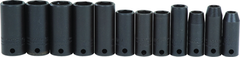 Proto® 3/8" Drive 12 Piece Metric Thin Wall Deep Impact Socket Set - 6 Point - Exact Tool & Supply