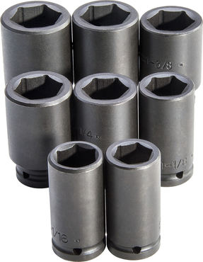 Proto® 3/4" Drive 8 Piece Deep Impact Socket Set - 6 Point - Exact Tool & Supply