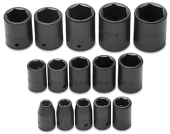 Proto® 1/2" Drive 15 Piece Impact Socket Set - 6 Point - Exact Tool & Supply