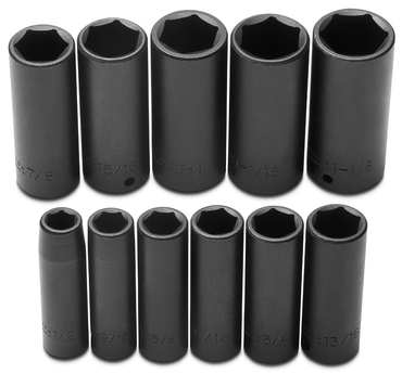 Proto® 1/2" Drive 11 Piece Deep Impact Socket Set - 6 Point - Exact Tool & Supply