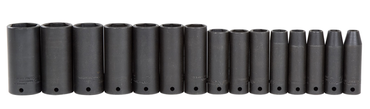 Proto® 1/2" Drive 15 Piece Deep Thin Wall Impact Socket Set - 6 Point - Exact Tool & Supply