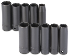 Proto® 1/2" Drive 10 Piece Fractional & Metric Impact Socket Set - 6 Point - Exact Tool & Supply