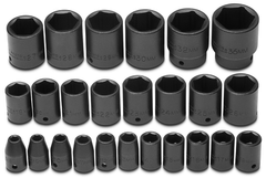 Proto® 1/2" Drive 25 Piece Metric Impact Socket Set - 6 Point - Exact Tool & Supply