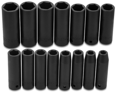 Proto® 1/2" Drive 15 Piece Metric Deep Impact Socket Set - 6 Point - Exact Tool & Supply