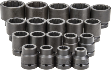 Proto® 1" Drive 19 Piece Impact Socket Set - 12 Point - Exact Tool & Supply