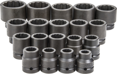 Proto® 1" Drive 19 Piece Impact Socket Set - 12 Point - Exact Tool & Supply