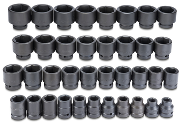 Proto® 1" Drive 37 Piece Impact Socket Set-6 Point - Exact Tool & Supply