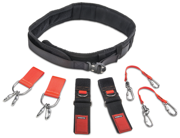 Proto® Tethering Large Comfort Belt Set with (2) Belt Adapter (JBELTAD2) and D-Ring Wrist Strap System (2) JWS-DR and (2) JLANWR6LB - Exact Tool & Supply