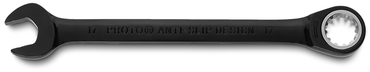 Proto® Black Chrome Combination Non-Reversible Ratcheting Wrench 17 mm - Spline - Exact Tool & Supply