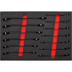 Proto® Foamed 13 Piece Metric Reversible Ratcheting Combination Wrench Set - Black Chrome- Spline - Exact Tool & Supply
