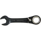 Proto® Black Chrome Combination Stubby Reversible Ratcheting Wrench 17 mm - Spline - Exact Tool & Supply