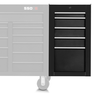 Proto® 550S Side Cabinet - 5 Drawer, Dual Black - Exact Tool & Supply