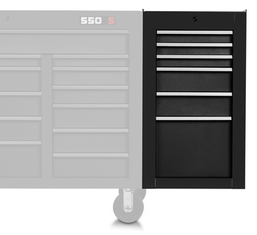 Proto® 550S Side Cabinet - 6 Drawer, Dual Black - Exact Tool & Supply