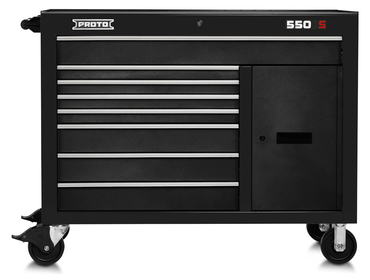 Proto® 550S 50" Workstation - 8 Drawer & 2 Shelves, Dual Black - Exact Tool & Supply