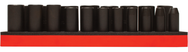 Proto® Foamed 1/2" Drive 19 Piece Deep Impact Socket Set - Black Oxide - 6 Point - Exact Tool & Supply