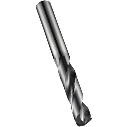 33/64″ Dia. × 14 mm Shank × 60 mm Flute Length × 107 mm OAL, 140°, TiAlN, External Coolant, DIN 6535 HA | DIN 6537 K, Round Solid Carbide Drill - Exact Tool & Supply