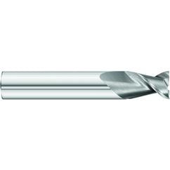 1/2 x 1/2 x 3/4 x 3 OAL Square 2 Flute Carbide End Mill for Aluminum - Round Shank- Uncoated - Exact Tool & Supply