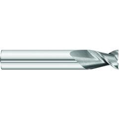1/2 x 1/2 x 3/4 x 3 OAL Square 2 Flute Carbide End Mill for Aluminum - Round Shank- Uncoated - Exact Tool & Supply