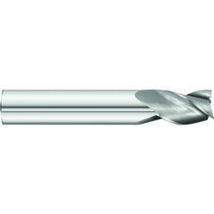 3/16 x 3/16 x 5/8 x 2 OAL Square 3 Flute Carbide End Mill for Aluminum - Round Shank- Uncoated - Exact Tool & Supply
