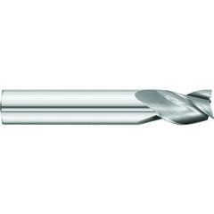 3/16 x 3/16 x 5/8 x 2 OAL Square 3 Flute Carbide End Mill for Aluminum - Round Shank- Uncoated - Exact Tool & Supply