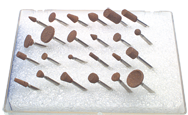 #150 - Contains: 24 Aluminum Oxide Points; For: Machines that hold 3/32 Shanks - Mounted Point Kit for Flex Shaft Grinder - Exact Tool & Supply