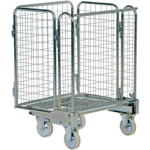 Galv Nestable Roller Container 26.3 × 35.6 - Exact Tool & Supply