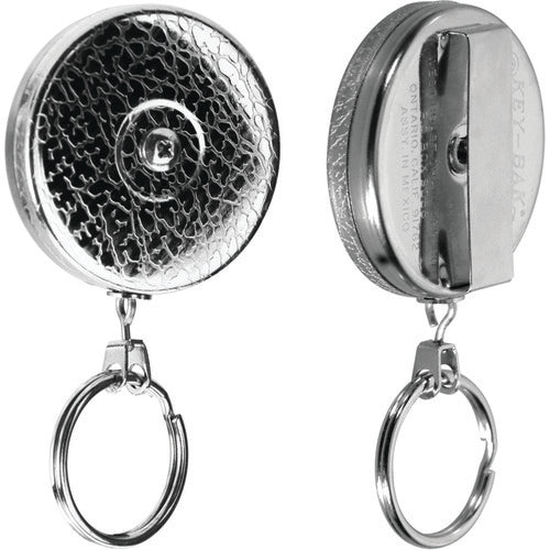 Model: 3-24″ Stainless Steel Chain Key Reel with Belt Loop - Split Ring Attachment - Exact Tool & Supply