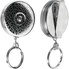 Model: 5-24″ Stainless Steel Chain Key Reel with Belt Clip - Split Ring Attachment - Exact Tool & Supply