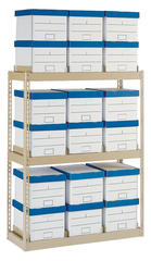 42 x 16.94 x 60" - 3 Level Records Storage Rack (Tan) - Exact Tool & Supply