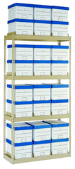 42 x 16.94 x 84'' - 4 Level Records Storage Rack (Tan) - Exact Tool & Supply