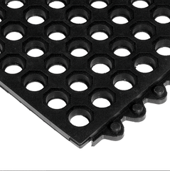 24 / Seven Floor Mat - 3' x 3' x 5/8" ThickÂ (Black Drainage All Purpose) - Exact Tool & Supply