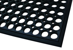 3' x 5' x 1/2" Thick Drainage MatÂ - Black - Grit Coated - Exact Tool & Supply