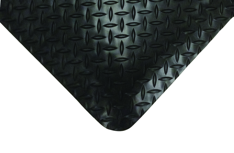 3' x 12' x 1/2" Thick Diamond Anti Fatigue Mat - Black - Exact Tool & Supply