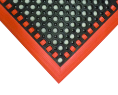 28" x 40" x 7/8" Thick Safety Wet / Dry Mat - Black / Orange - Exact Tool & Supply