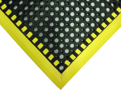 40" x 64" x 7/8" Thick Safety Wet / Dry Mat - Black / Yellow - Exact Tool & Supply