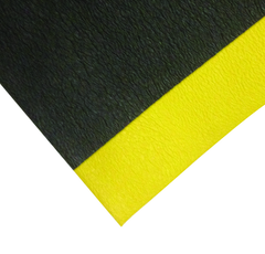 3' x 60' x 3/8" Safety Soft Comfot Mat - Yellow/Black - Exact Tool & Supply