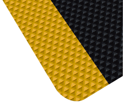 3' x 10' x 11/16" Thick Traction Anti Fatigue Mat - Yellow/Black - Exact Tool & Supply